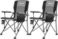 XGEAR Camping Chair Hard Arm High Back Lawn Chair Heavy Duty with Cup Holder, for Camp, Fishing, Hiking, Outdoor, Carry Bag Included