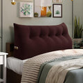 Bed Wedge Headboard Pillow - College Dorm Reading Pillow Back Support While Sitting in Bed - Ergonomic Lumbar Pillow Body Positioning Bed Pillow - Velvet Maroon 59IN