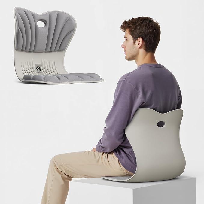 CabSupport Ergonomic Lumbar Support Seat Cushion M1 Plus - Posture Correction Spineseat for Office Chair, Car, Home with Breathable Memory Foam