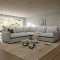 Gtilzria Waterproof Cloud Sectional Sofa for Living Room,High Backrest Down Filled Couch,5 Seater Oversized Modular V-Shaped Couches,Detachable Couch Covers,Light Grey