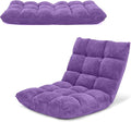 COSTWAY Adjustable Gaming Chair, Purple, 14-Position Back Support, Soft Coral Fleece, Portable, Lightweight, 22" x 24" x 22"