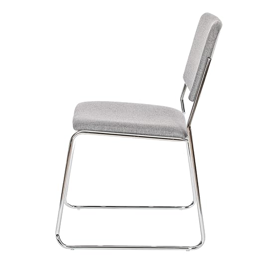 OEF Furnishings Padded Signature Stack Chair, Grey