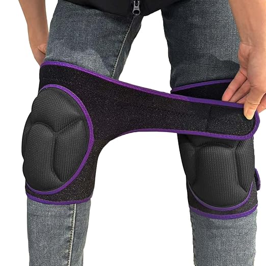 Knee Pads for Women & Men, Waterproof Kneepads for Gardening, Weeding, Floor Cleaning & Mechanic Work, Comfortable Knee Pad with Soft Foam Cushions for Christmas, Anti-Slip & Adjustable, Purple M