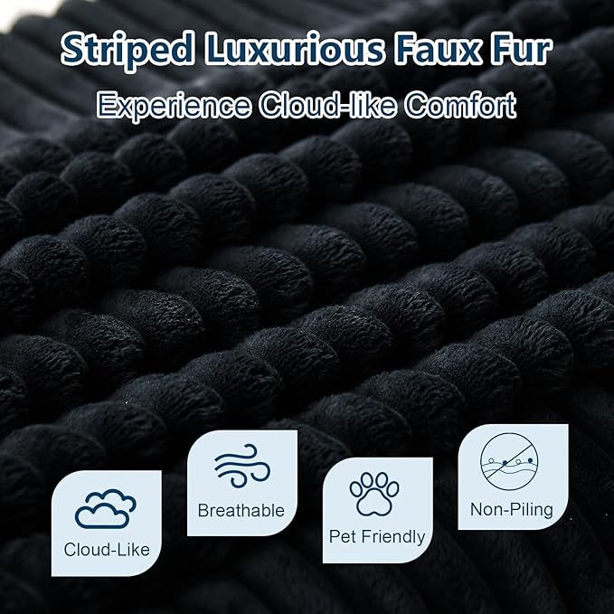 135.4" W Cloud Sectional Couch with Ottoman,Modern U-Shaped Cloud Couch with Deep Seat,Comfy Corduroy 4-Seater Sofa,Memory Foam Sofa for Living Room,No Assembly (Black,Right-Facing Chaise)