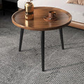 CraftThink Coffee Table, Modern Small Coffee Table with 3 Legs, Wooden Cocktail Table Farmhouse Retro Accent Center Table Side End Table for Living Room Easy Assembly, Brown 19" H x 23.5" L x 23.5" W