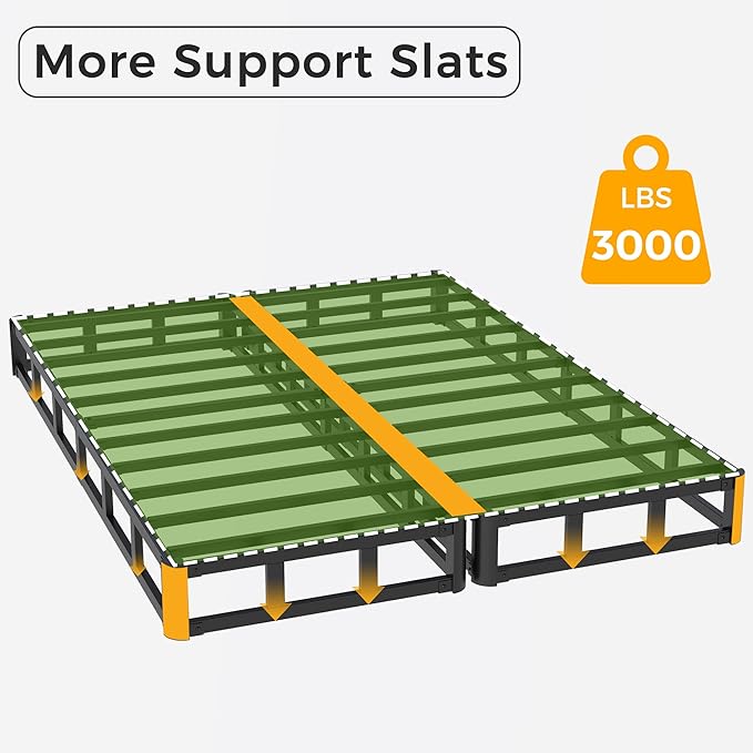 Maenizi Split Full Box Spring 5 Inch, Easy Assembly Bed Foundation, Heavy Duty Low Profile Metal Box Spring for Full Bed with Fabric Cover, Noise Free
