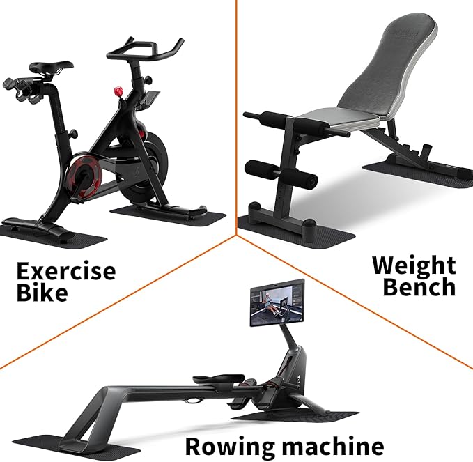 2PCS Bike/Rowing Machine Mat for Carpet Floors, Compatible with Peloton/Yosuda, Bike Mat for Hardwood Floors, Mat for Under Bike on Carpet, Indoor Stationary Bike mat,Cycling, Noise Shock Absorption