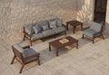 Patio Kingdom 7 Piece Patio Conversation Sets, Outdoor Couch with Washable Thick Gray Cushions, HDPE Patio Furniture Set, Outdoor Sectional Furniture for Backyard, Deck, Lawn, Porch (Brown Frame)