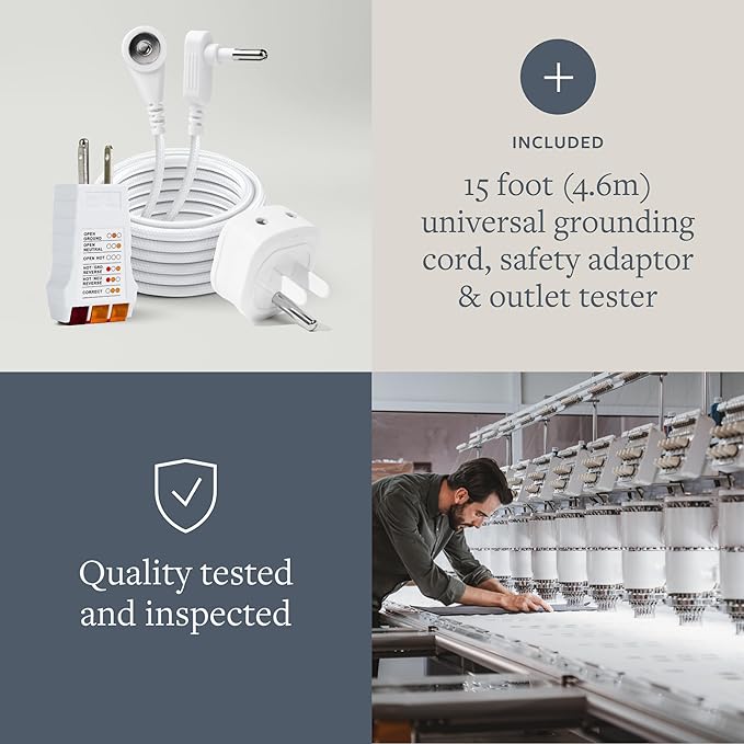 GroundLuxe Organic Fitted Grounding Sheet in Light Gray for a King Size Bed
