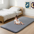 PaPaMat 1.3" Thick Baby Bedside Floor Mat for Bedroom, Basic Padded Foam Soft Plush 28x72 Runner Rug with Non Slip Cushioned for Nursery Playroom (Dark Grey)