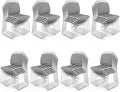 VINGLI Stackable Chairs Set of 40, Stacking Office Chairs with Metal Sled Base, Ergonomic Plastic Padded Seat & Back, Capacity 350lbs, Stacking Chairs for Waiting Room Break Room Banquet Guest, Gray