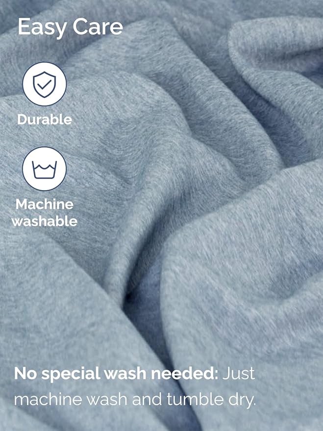 Extra Deep Pocket Cal King Sheets - 4 Piece Breathable & Cooling Bed Sheets - Hotel Luxury Bed Sheet Set - Soft, Wrinkle Free & Comfy - Easily Fits Extra Deep Mattresses - Heathered Blue Sheets Set