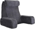 ENITYA 22" XL Back Pillow for Bed Sitting Up, Reading Pillow with Built-in Arms, Soft Back Support Chair, Ideal for Watching TV, Gaming, Nursing, Resting, Post Surgery, Dark Grey