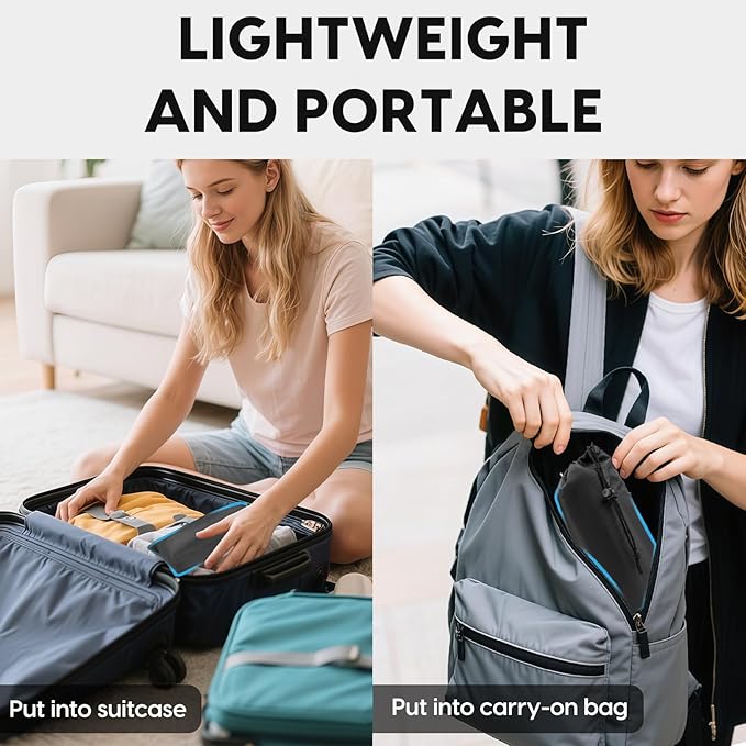 Foot Hammock for Plane Travel, 2-Pack Perfect Airplane Foot Hammock to Relax Your Feet, Portable Airplane Foot Rest with Adjustment Strap, Travel Essentials for Comfortable Long Flight (Black)