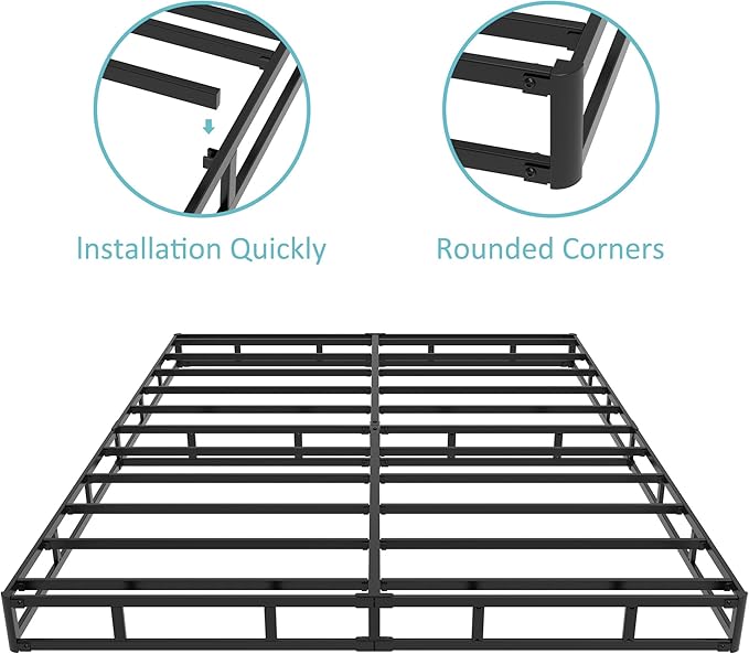Upcanso 7 Inch Full XL Box Spring, Metal Boxspring Full XL Size with Fabric Cover, Heavy Duty Mattress Foundation, Noise-Free, Easy Assembly