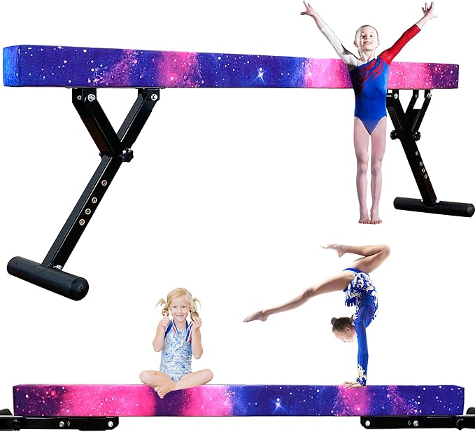 MARFULA Adjustable Balance Beam 8 ft Gymnastic Beam Adjustable Height for Kids and Teenage of All Gymnastic Levels, Gymnastic Training Beam Gymnastic Equipment for Athlete Home and Gym Club Use