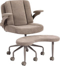 Pipersong Meditation Cross Legged Armchair, ADHD Chair with Adjustable Armrests, Criss Cross Desk Chair with Flexible Back Cushion, Swivel Footrest, Arm Support and Wheels for Home Office, Cocoa