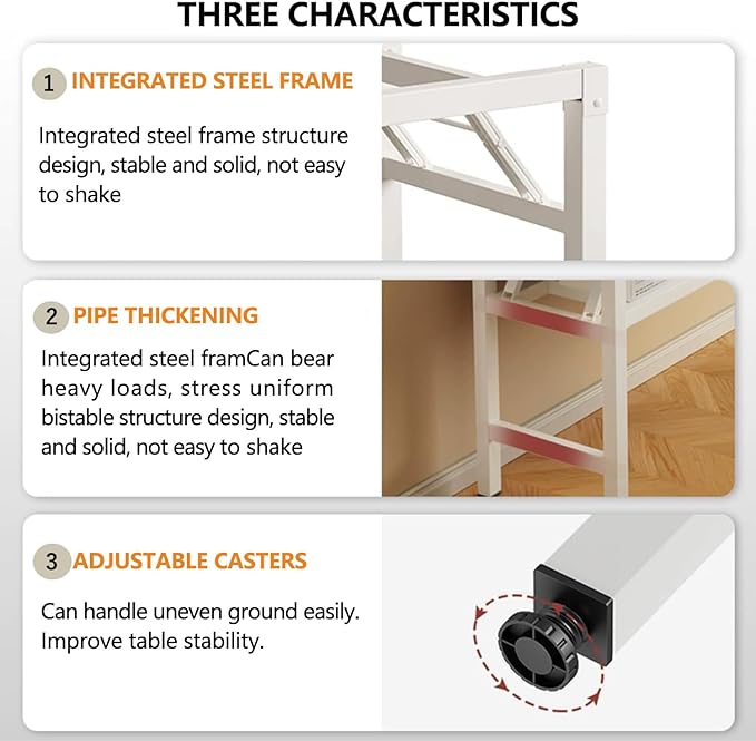 39.4 Inch Folding Table，Square Folding Desks for Small Space,Small Foldable Desk No Assembly,Teak.