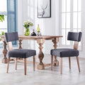 RIVOVA Linen Dining Chairs Set of 2, Modern Dining Chair with Curved Backrest and Wood Legs Upholstered Dining Chairs Farmhouse Dining Room Chairs Kitchen Chairs, Charcoal