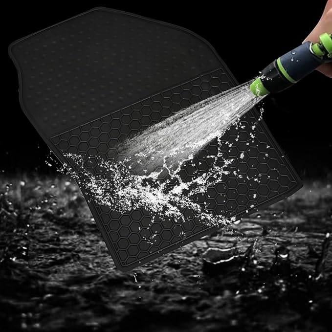 Car Floor Mats Custom Fit for Volkswagen VW Atlas 5 Seats (Not Fit Cross Sport) Black Rubber All Weather Protection Auto Floor Liners Heavy Duty Odorless