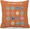 Nogrit Counseling Office Must Haves Throw Pillow Cover, Calming Corner, Mental Health Pillowcase Decor for Home Kids,Mental Health Counselor Gifts, Calming Corner Pillow Covers 20x20 Orange