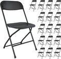 20 Pack Black Folding Chairs, Portable Party Chairs, Plastic Folding Chair,Stackable Commercial Seats with Steel Frame for Office Wedding Party Patio Dinning Events, 350lbs Capacity