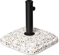 VredHom Patio Umbrella Base, 45lbs, Square Cobblestone Concrete Stand, Heavy Duty Market Umbrella Stand for Outdoor, Lawn, Deck, Poolside