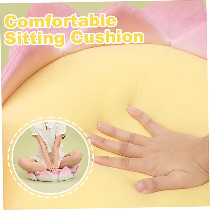 Jcasbdn Flower Floor Cushion 16.5 Inch Lotus Flower Floor Pillow Soft & Stuffed Pillow with Detachable Core Non-Slip Plush Seat for Sitting, Nap, Meditation
