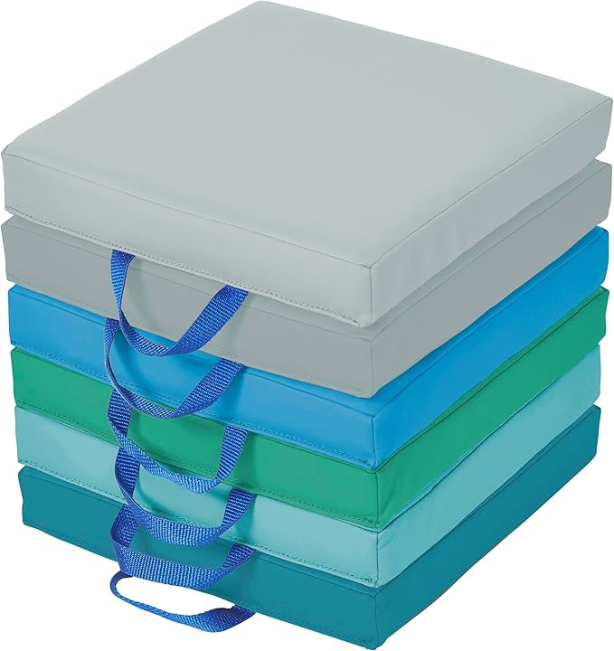 Square Floor Cushions with Handles, Flexible Seating, Contemporary, 6-Piece