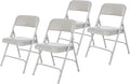 OEF Furnishings OEF1200 Series Premium Heavy Duty Vinyl Padded Folding Chairs, Commercial Grade 500 lb Capacity (4-Pack, Warm Gray)