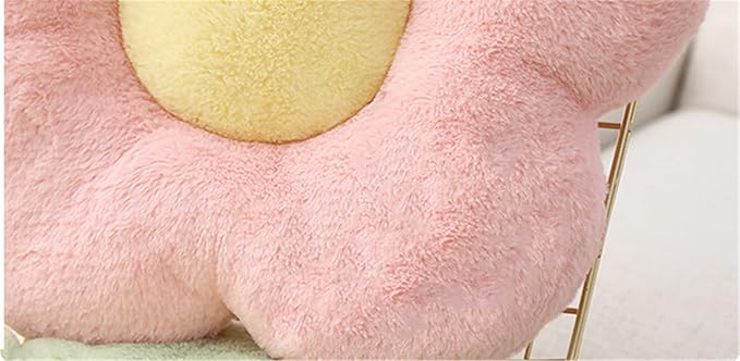 YILANLAN Cute Flower Cushion Plush Floor Pillow Casual Comfortable Pillow Office Living Room Bed Decoration Cushion Simple Room Decoration (50cm, Khaki)