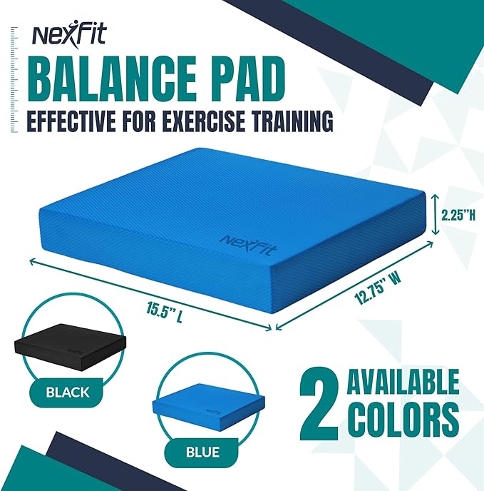 NexFit High-Density Balance Pad - Durable TPE Foam Balance Pad Physical Therapy, Foam Exercise Pad with Non-Slip Surface, Lightweight for Home & Gym Workouts, Core Strength & Balance Enhancement