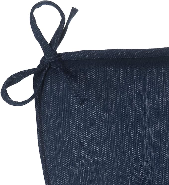 Klear Vu Embrace Rocking Chair Cushions for Living Room, Nursery, or Home Office, Tufted and Non-Slip Pads, 2 Piece Set, Seat 16"x15" and Seat Back 24"x17", Blue