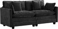 UMBFUN 2-Seater Cloud Couch, Oversized Comfy Modular Sectional Sofa with Deep Seat Cushions, Chenille Loveseat for Living Room, Apartment & Small Spaces, Dark Grey