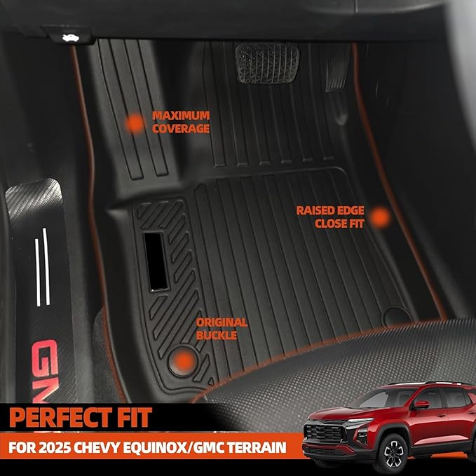 Floor Mats & Trunk Mat & Backrest Mats for 2025 2026 Chevy/Chevrolet Equinox/GMC Terrain Floor Mats All Weather for Chevy Equinox Floor Liner Accessories