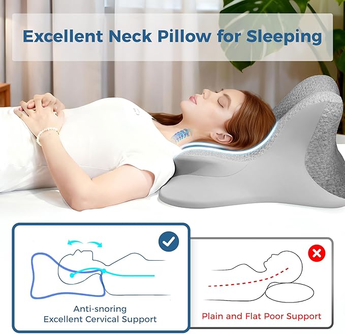 YRuiSofut Reading Pillow for Bed, Leaning, Lying and Prone, Ergonomic Memory Foam Bed Wedge Pillow for Headboard, Floor Cushions, Chin & Back Support Pillows on Bedrest Couch Floor- Grey
