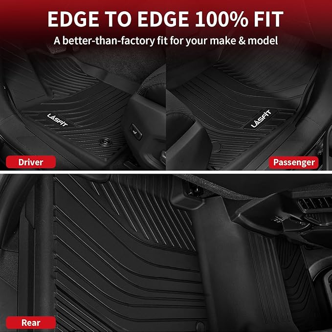 LASFIT Floor Mats for Toyota Corolla Sedan/Sedan Hybrid 2020-2026, All Weather Protection Floor Liners,TPE Car Mats for Toyota Accessories, Anti-Slip,1st &2nd Row, Black