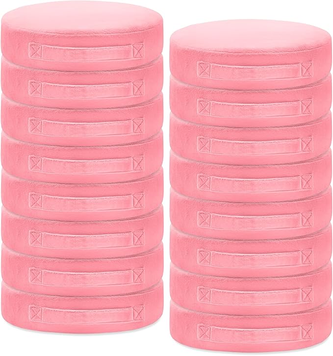 16 Pcs Round Floor Cushions for Kids, 15'' Plush Flexible Seating Pillows with Handles, Soft Chair Seats for Classroom Elementary Daycare Preschool Playroom Reading Corner Pink