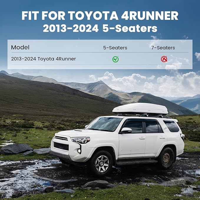 LASFIT Trunk&Seatback Mats for Toyota 4Runner 2013-2024 (5 Seats),All Weather TPE Custom Fit Floor Liner for 4 Runner 5th gen 2 Row Car Mats, Black(Not fit Equipped Sliding Cargo Tray Option)