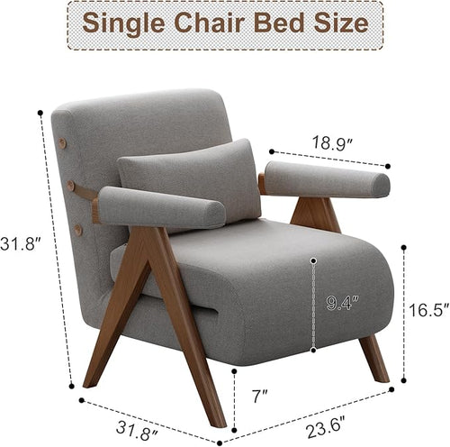 3 in 1 Residential Convertible Sofa Bed Chair|3 in 1 Sleeper Sofa Couch Bed | Adults | Living Room, Bedroom,Office (31.8Dx25Wx31.8 L)