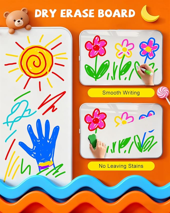 Lap Desk Kids, Dry Erase Board for Kids, Portable Art Table with Magnets and Marks for Drawing, Learning & Play, Gift for Toddlers