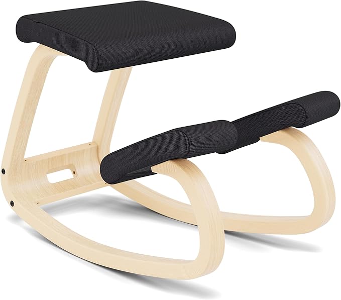 Varier Variable Natural/Black Ergonomic Office Kneeling Chair – Active Sitting, Rocking Seat for Home, Study & Posture Support – 10 Year Quality Guarantee