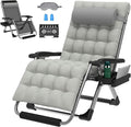 ZENPETIO Oversized Zero Gravity Chair, 33In XXL Zero Gravity Recliner Lounge Chair, Anti Gravity Chair for Indoor and Outdoor, Reclining Camping Chair for Lawn and Patio w/Cushion and Footrest, 500LBS