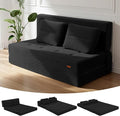 COMAX Folding Sofa Bed, Foldable Couch for Bedroom, Convertible Floor Sleeper Futon Chair Foam, Corduroy 3 in 1 Fold Out Chair Portable Comfy Lounge Couch Sofa Bed for Small Space, Full, Black