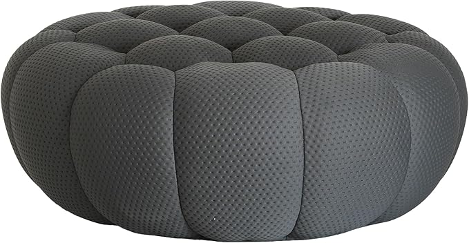 JACH Modern Lazy Floor Ottoman, 41.24'' Bubble Footstool, Upholstered Mesh Fabric Bubble Couch Sofa, 3D Honeycomb Shape Ottoman for Living Room/Office/Apartment/Small Space (Grey)