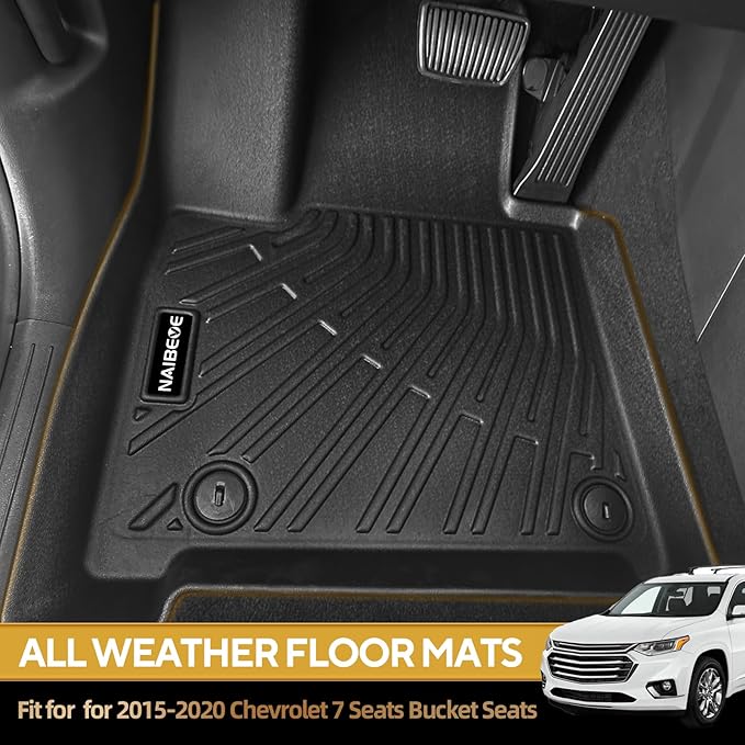 Naibeve Floor Mats for 2015-2020 Chevrolet Suburban/GMC Yukon XL 7 Seats Bucket Seats - All Weather for Chevy Suburban/GMC Yukon XL Floor Mats Trunk Mat & 3rd Row Backrest mats Accessories
