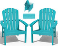 nevilywood Compact Stackable Adirondack Chairs Set of 2, 26.3" Wide HDPE Outdoor Patio Chairs - Durable, Space-Saving Design for Porch, Lawn or Garden, Aruba