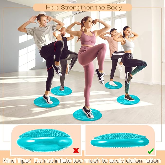 Amylove 6 Pcs Wiggle Seat Inflated Wobble Cushion for Sensory Kid 13 Inch Balance Disc Kids Flexible Seating Exercise Sensory Pad Chair Cushion for Classroom Office School