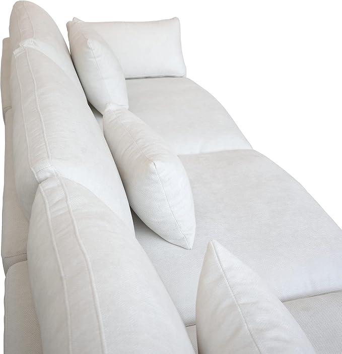 Cloud Couch Modular Sectional Sofa,156" U Shaped Large Down Filled Convertible Modular Sofa Couch with Ottomans for Living Room Set,Covers Washable&Replaceable(White)