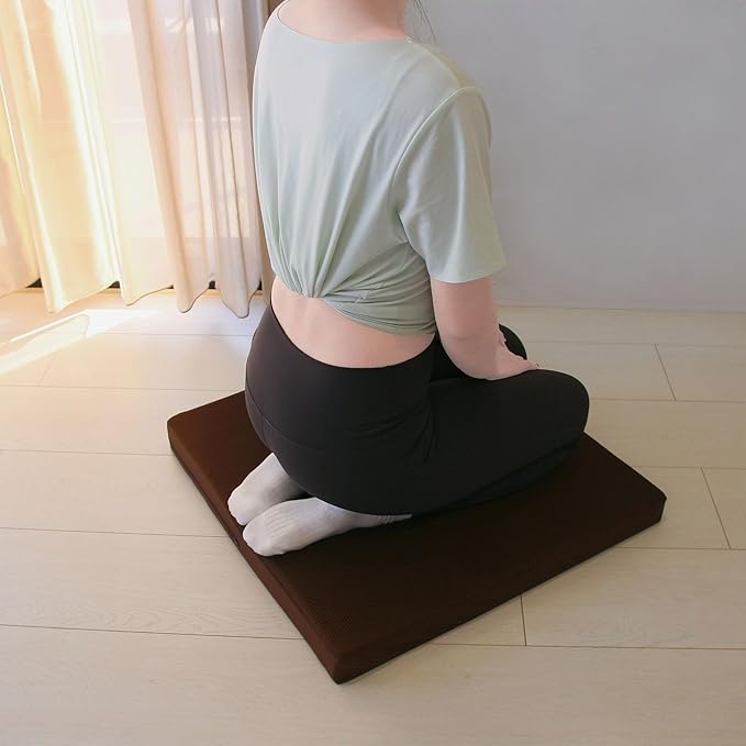 yenzch Meditation Mat Zabuton - Large Floor Cushions & Pillow for Adults - Meditation Cushion & Yoga Floor Sitting - High Density Responsive Bamboo Charcoal Foam Meditation Pad with Washable Cover